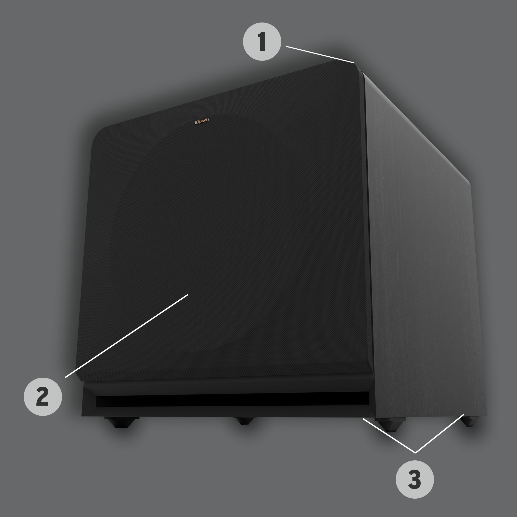 RP 1600 SW front angle view with numbered design upgrade feature callouts described in page text